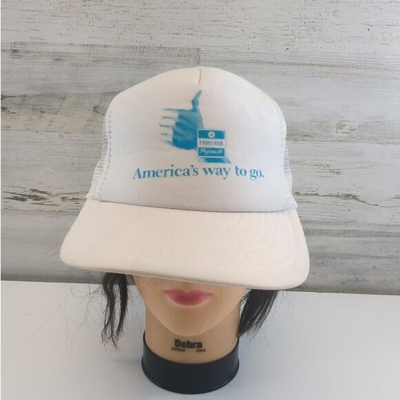 Chrysler Plymouth Americas Way To Go White Vintage Trucker Hat snapback - Picture 1 of 13